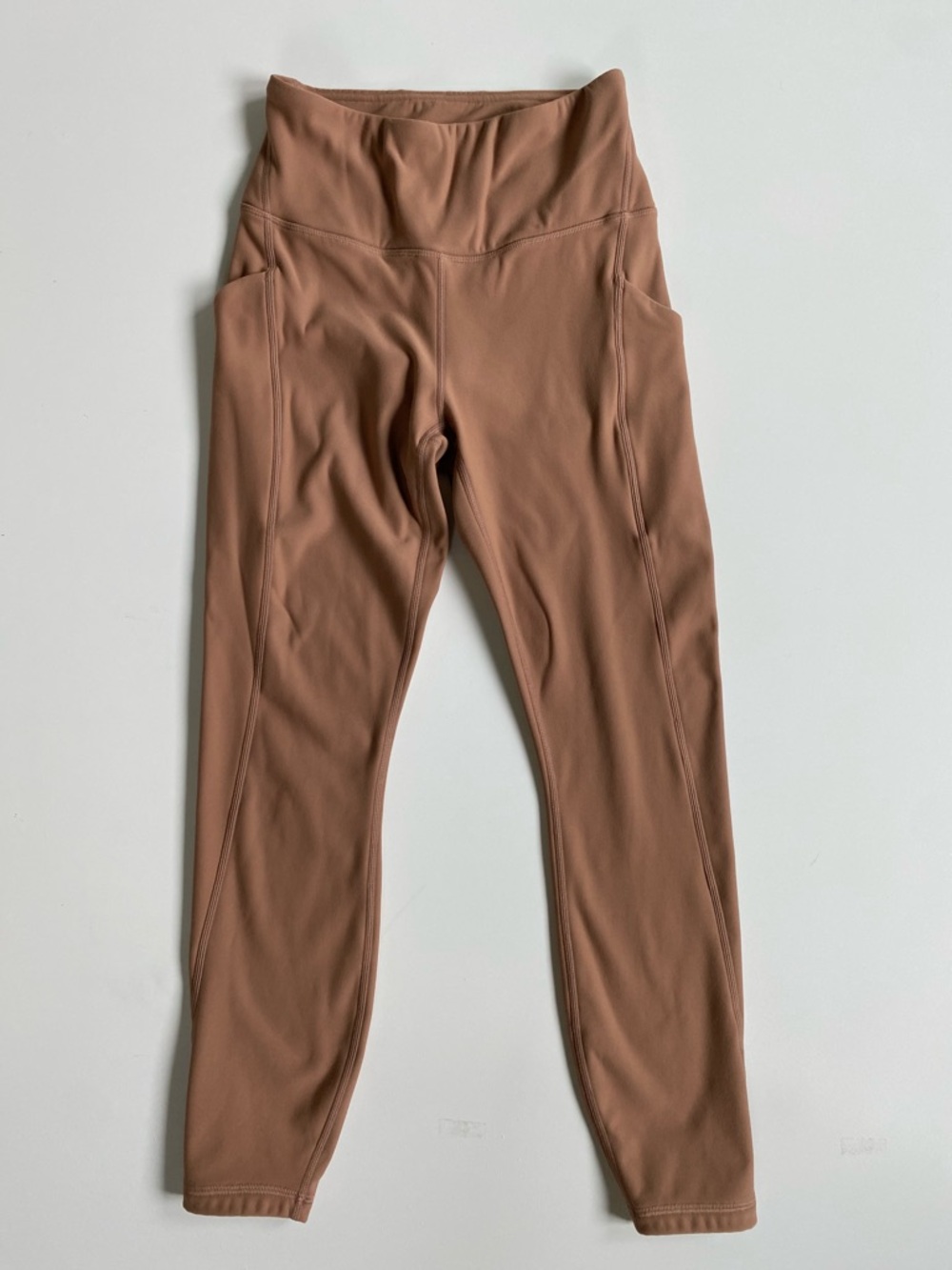 CRZ YOGA High-Waist Fleece Lined Leggings - Warm Camel Mocha Mousse S